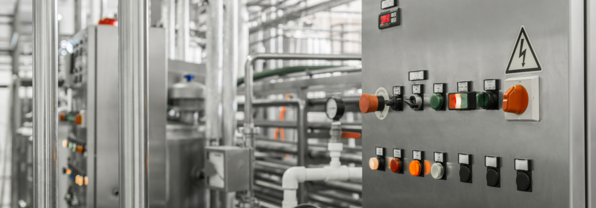 Industrial control panel with circuit breakers illustrating SCCR panel design strategies