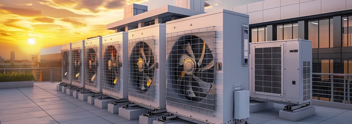 Commercial HVAC rooftop units illustrating evolving system design challenges for OEMs